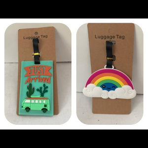 CACTUS & CLOUDS SET 2 WHIMSICAL LUGGAGE BAG TAGS